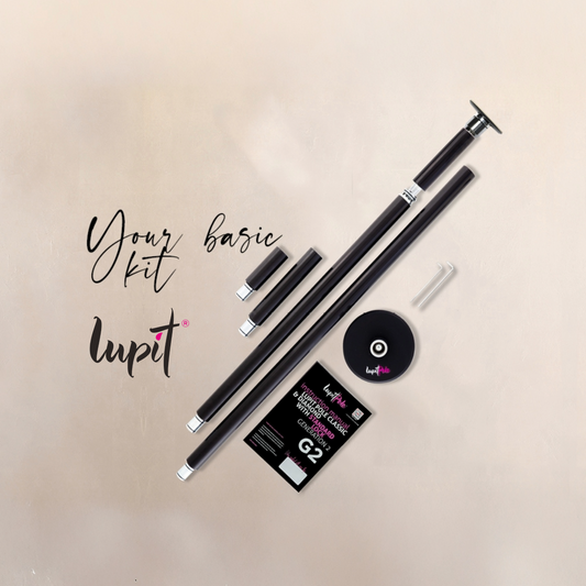 Lupit Pole Classic G2, Standard Lock, Powder Coated Black, 45mm - Kinky-shoes