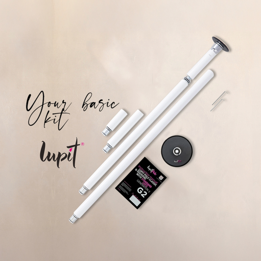 Lupit Pole Classic G2, Standard Lock, Powder Coated White, 45mm - Kinky-shoes