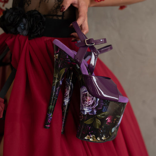 Pole Mom Design SKINS Midnight Florals + Pro Series Protectors | For 8" Flamingo Heels