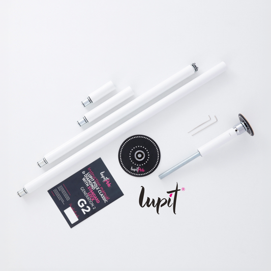 Lupit Pole Diamond G2, Standard Lock, Powder Coated White, 45mm - Kinky-shoes