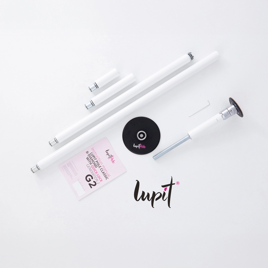 Lupit Pole Diamond G2, Quick Lock™, Powder Coated White, 45mm - Kinky-shoes