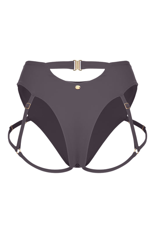 Indya Pole Garter Shorts - Iron Ore - Kinky-shoes