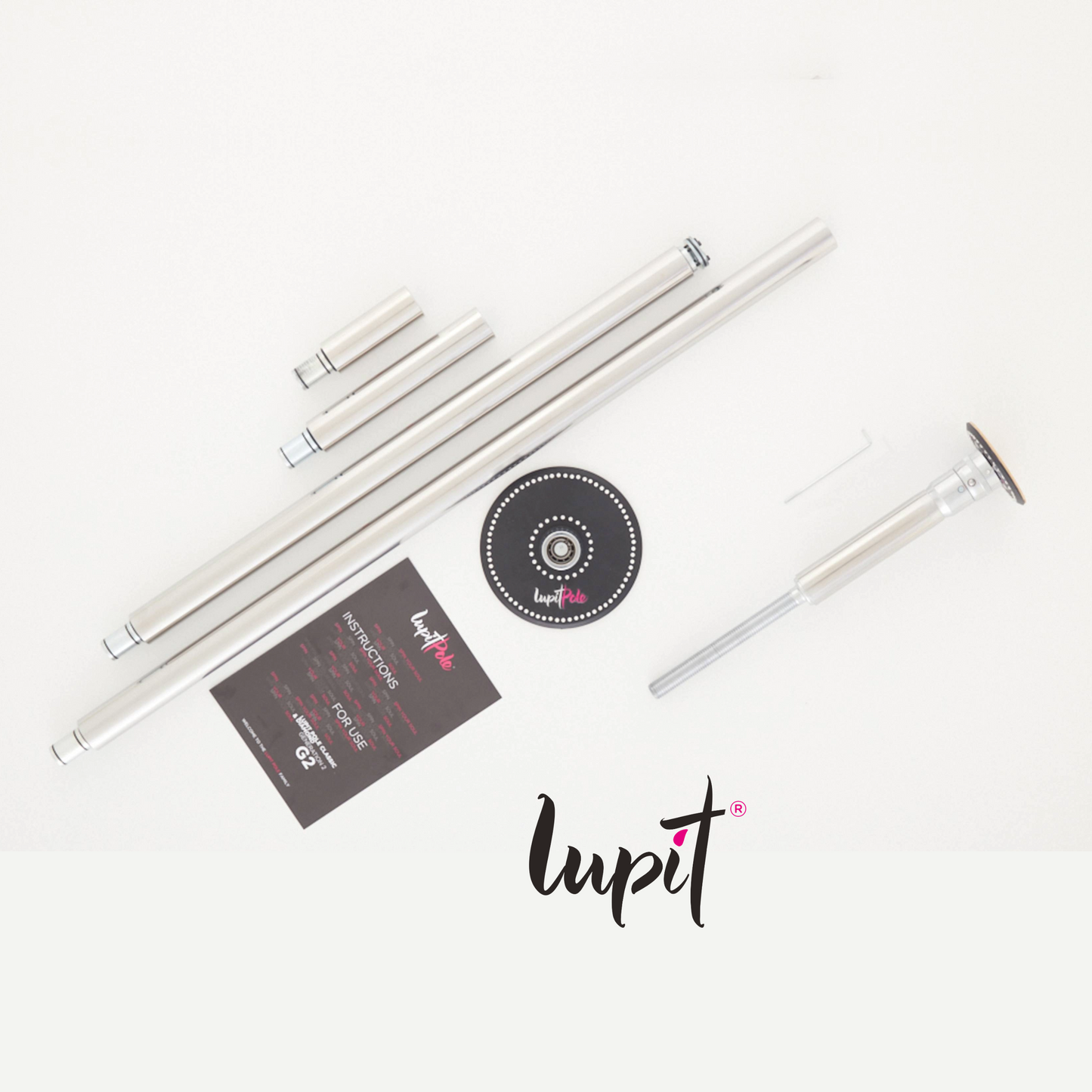 Lupit Pole Diamond G2, Quick Lock™, Stainless Steel (RVS), 45mm - Kinky-shoes