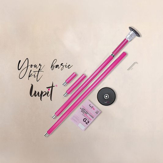 Lupit Pole Diamond G2, Quick Lock™, Powder Coated Pink, 45mm - Kinky-shoes