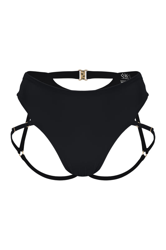 Indya Pole Garter Shorts - Black - Kinky-shoes