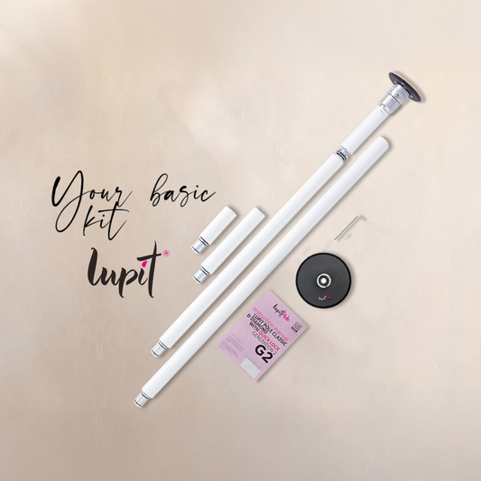 Lupit Pole Classic G2, Quick Lock™, Powder Coated White, 45mm - Kinky-shoes