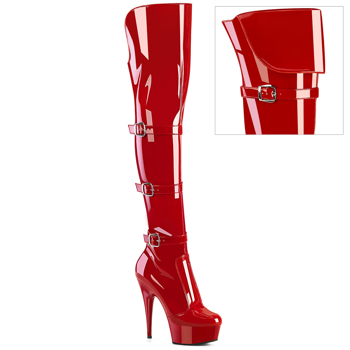 Pleaser red thigh high on sale boots