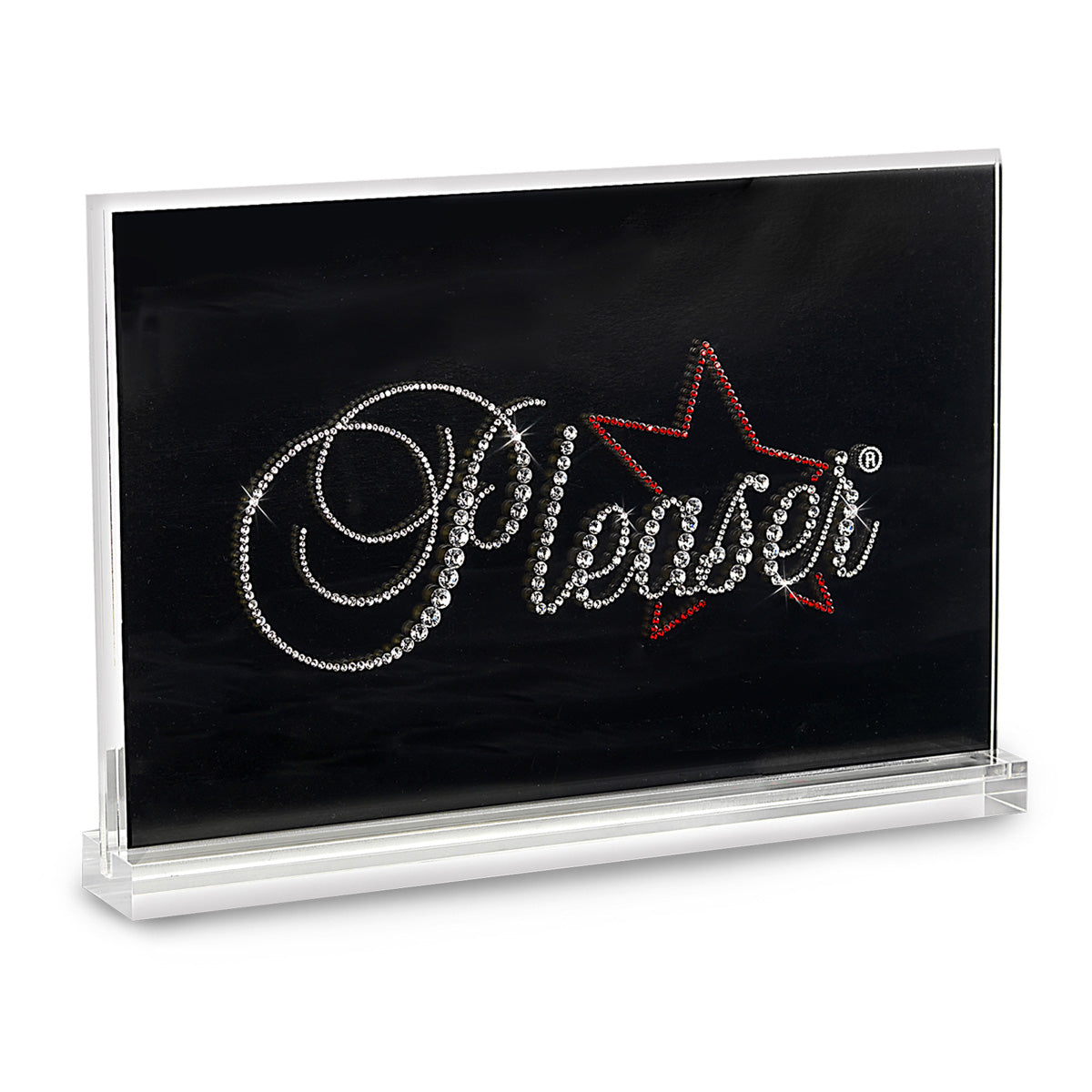 Pleaser Bergkristal(strass)steentjes Logo Display Standaard - Kinky-shoes