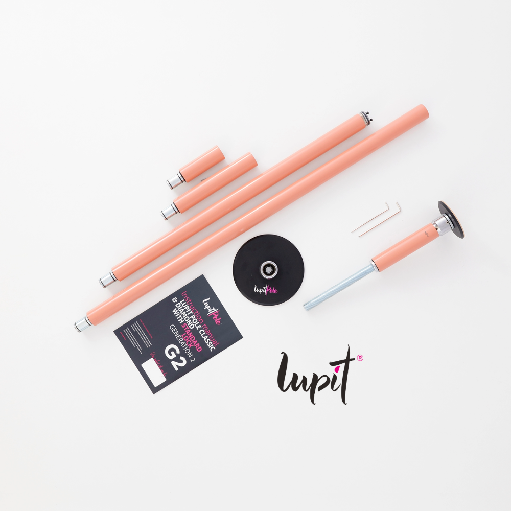 Lupit Pole Classic G2, Standard Lock, Powder Coated Desert Flower, 45mm - Kinky-shoes