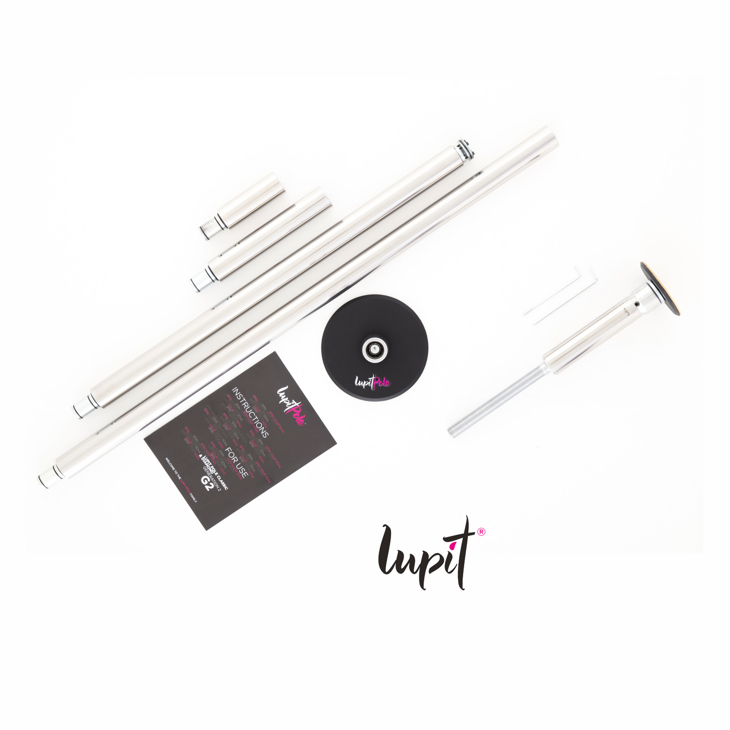 Lupit Pole Classic G2, Standard Lock, Chrome, 45mm - Kinky-shoes