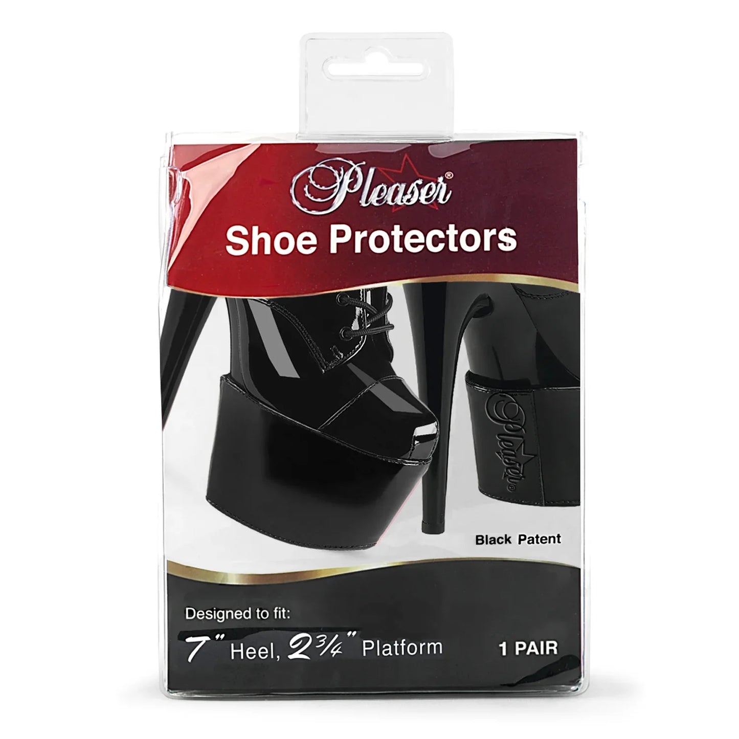 7" | Pleaser Shoe Protectors Zwart - Kinky-shoes