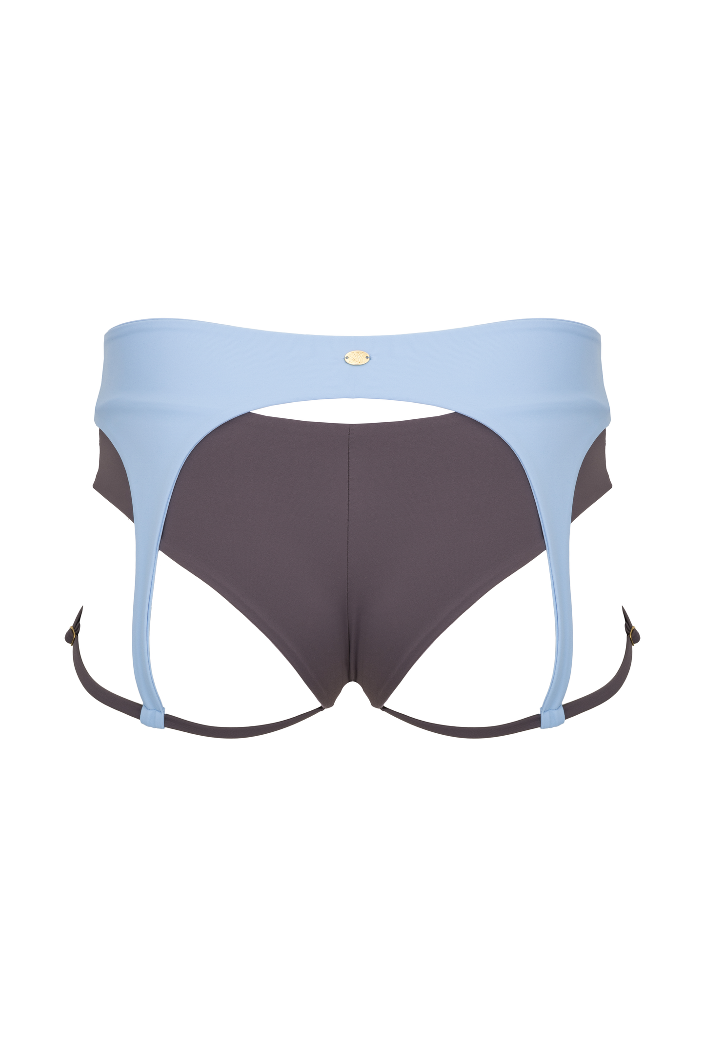 Ruby Garter Pole Dance Mens Shorts Oslo - Iron Ore + Sky Blue - Kinky-shoes