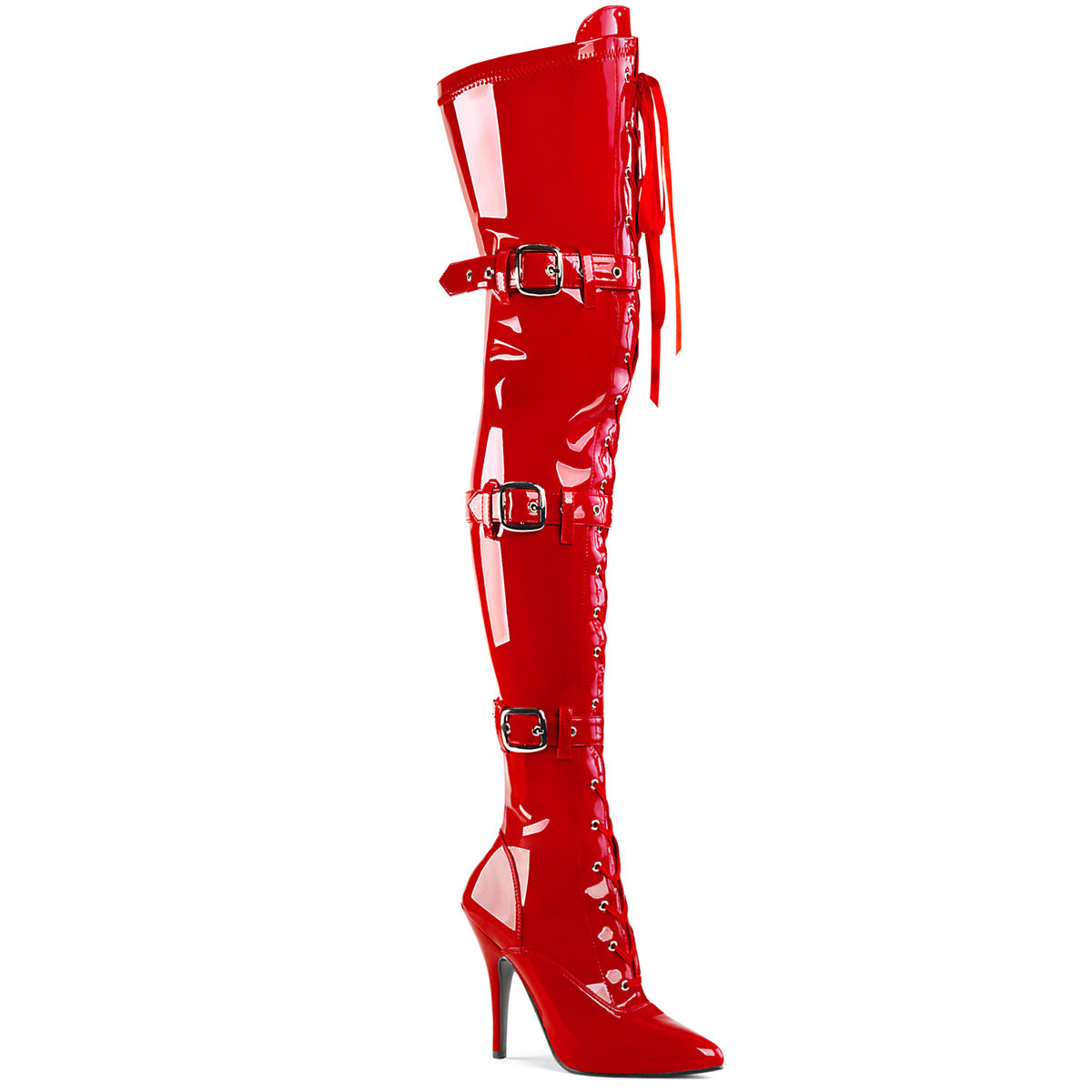 Pleaser store buckle boots