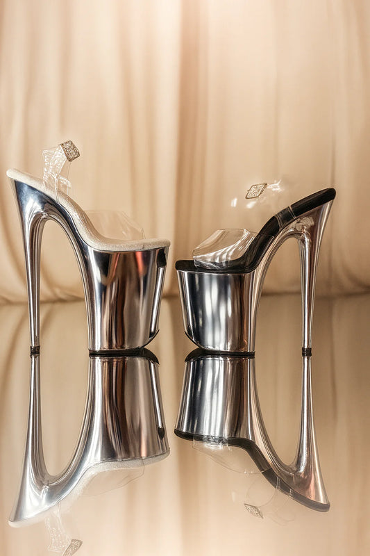 Pole Mom Design SKINS Silver Chrome | For 9" Infinity Heels