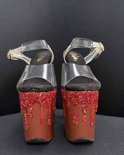 Pole Mom Design Rhinestone Blood Drip Add-Ons - Red | For 8" Flamingo