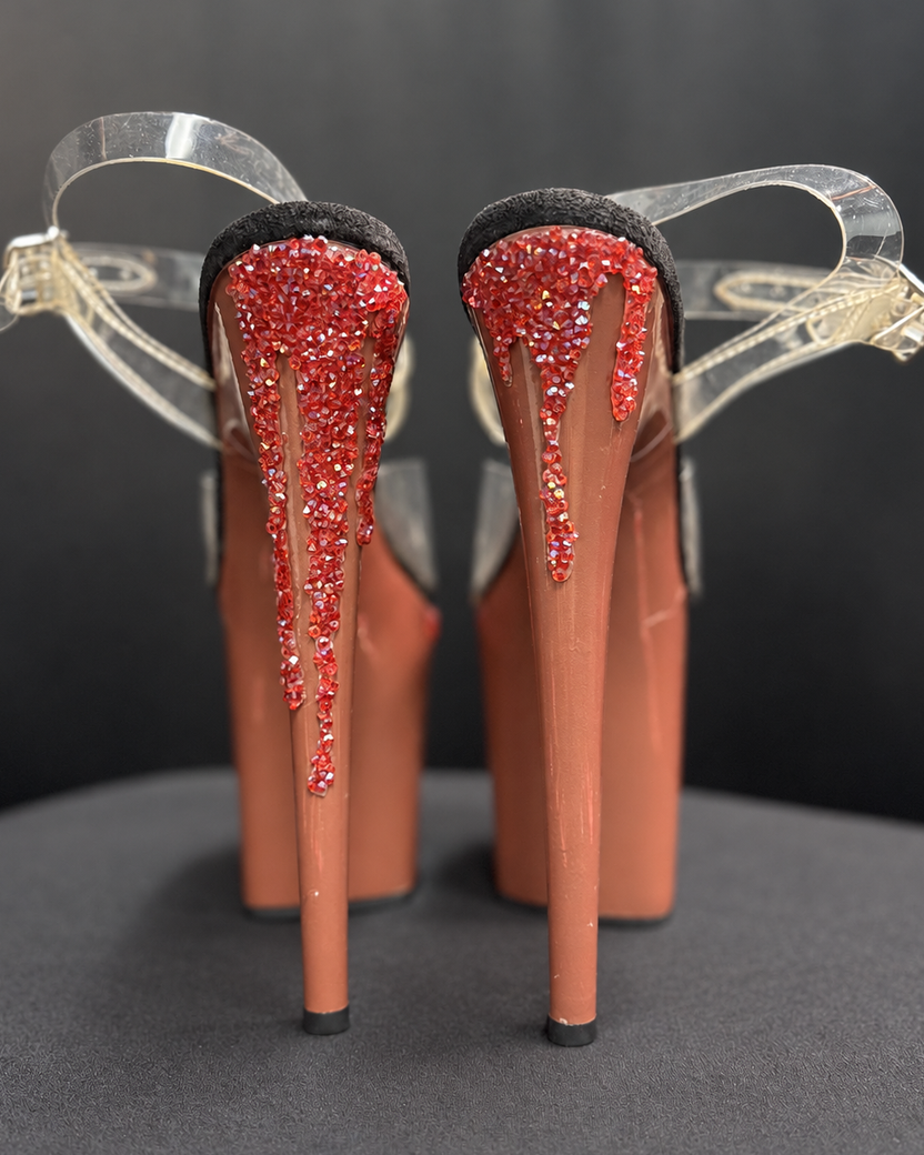 Pole Mom Design Rhinestone Blood Drip Add-Ons - Red | For 8" Flamingo