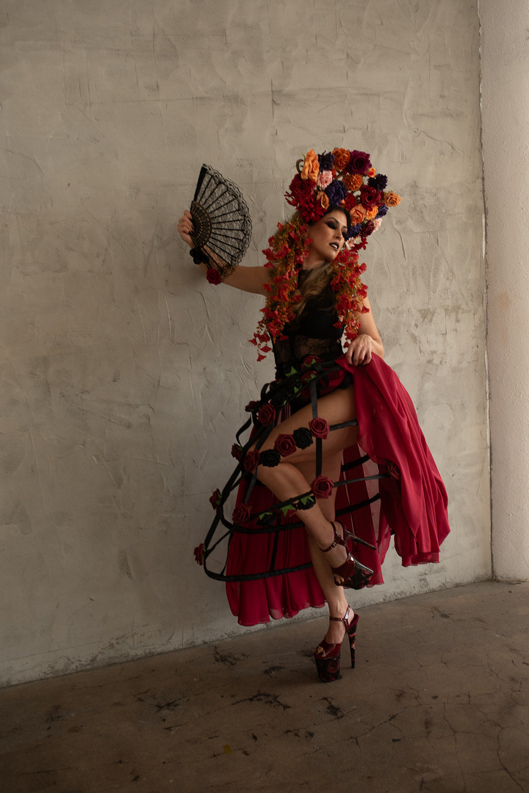 Pole Mom Design SKINS Crimson Roses + Pro Series Protectors | For 8" Flamingo Heels