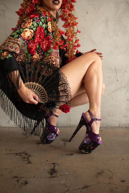 Pole Mom Design SKINS Midnight Florals + Pro Series Protectors | For 9" Infinity Heels