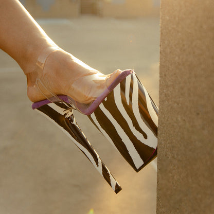 Pole Mom Design SKINS Stripe Tease (Zebra Print) + Pro Series Protectors | For 8" Flamingo Heels