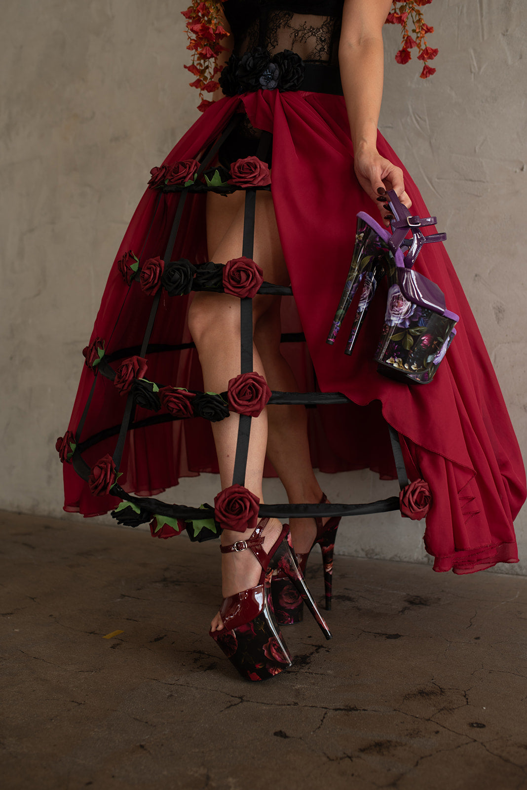 Pole Mom Design SKINS Crimson Roses + Pro Series Protectors | For 8" Flamingo Heels