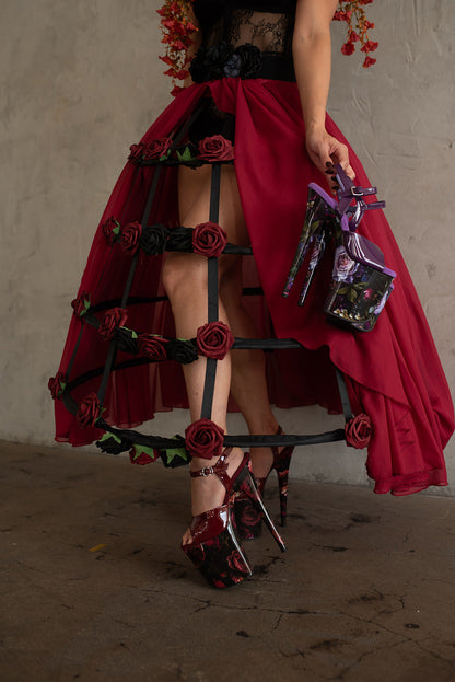 Pole Mom Design SKINS Crimson Roses + Pro Series Protectors | For 8" Flamingo Heels