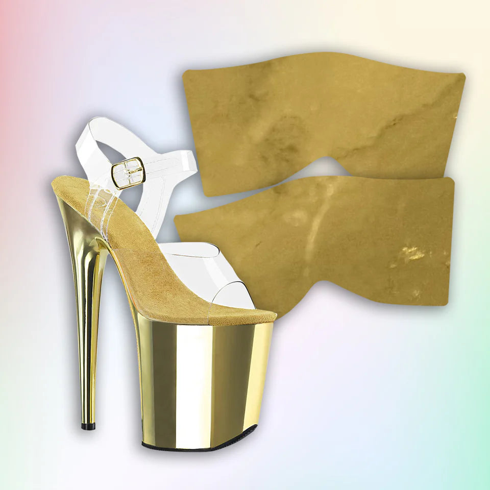 Pole Mom Design Gold Chrome Repair Wrap + Standard Series Protectors | For 8" Flamingo Heels - Kinky-shoes