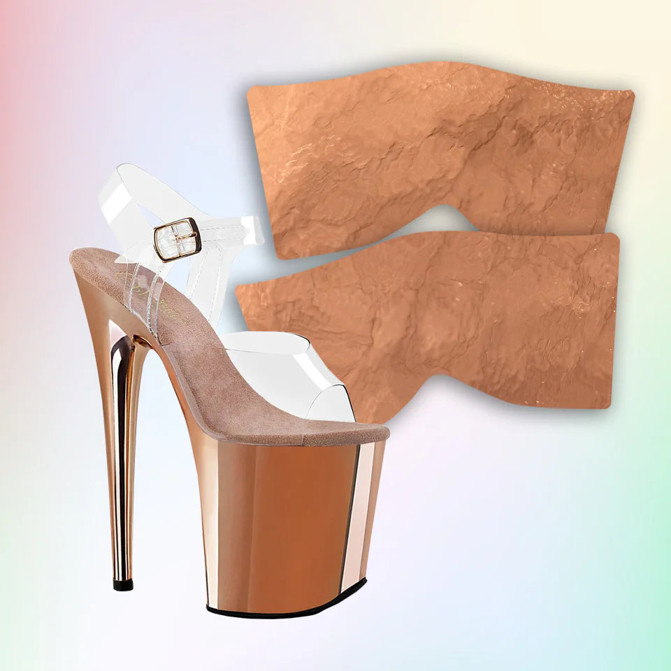 Pole Mom Design Rose Gold Chrome Repair Wrap + Standard Series Protectors | For 8" Flamingo Heels - Kinky-shoes