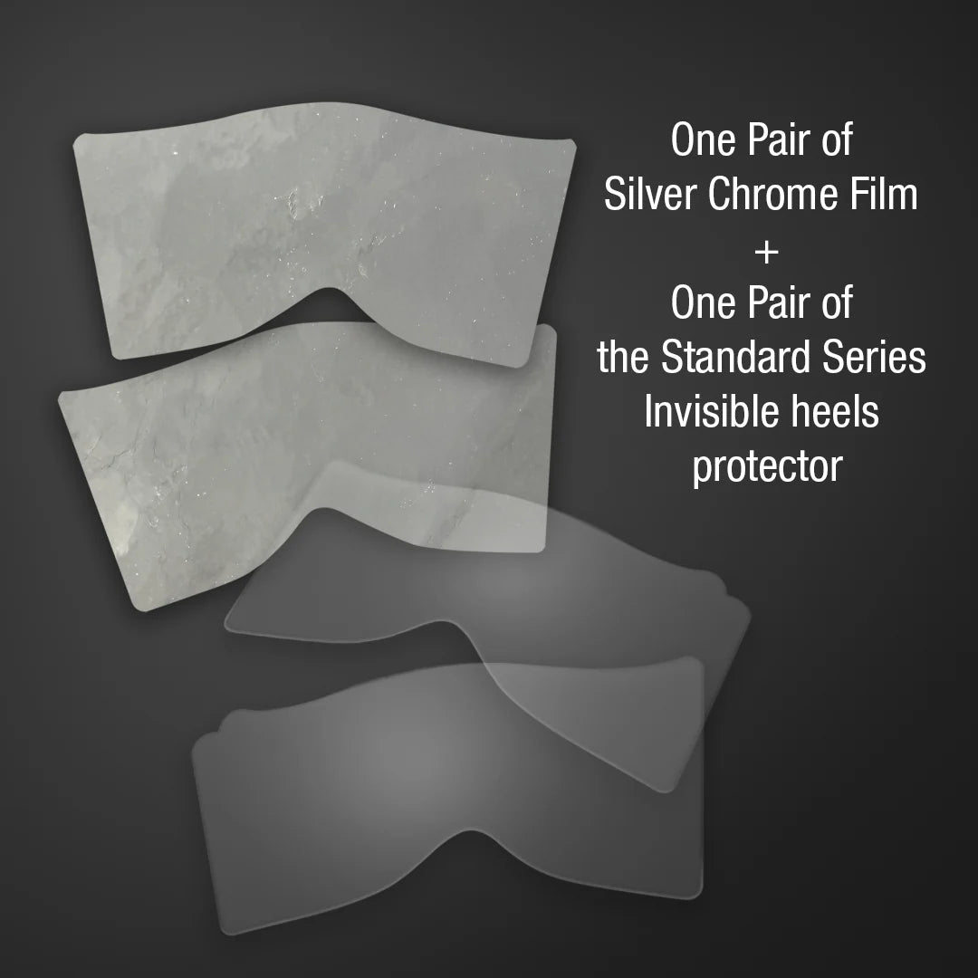 Pole Mom Design Silver Chrome Repair Wrap + Standard Series Protectors | For 8" Flamingo Heels - Kinky-shoes