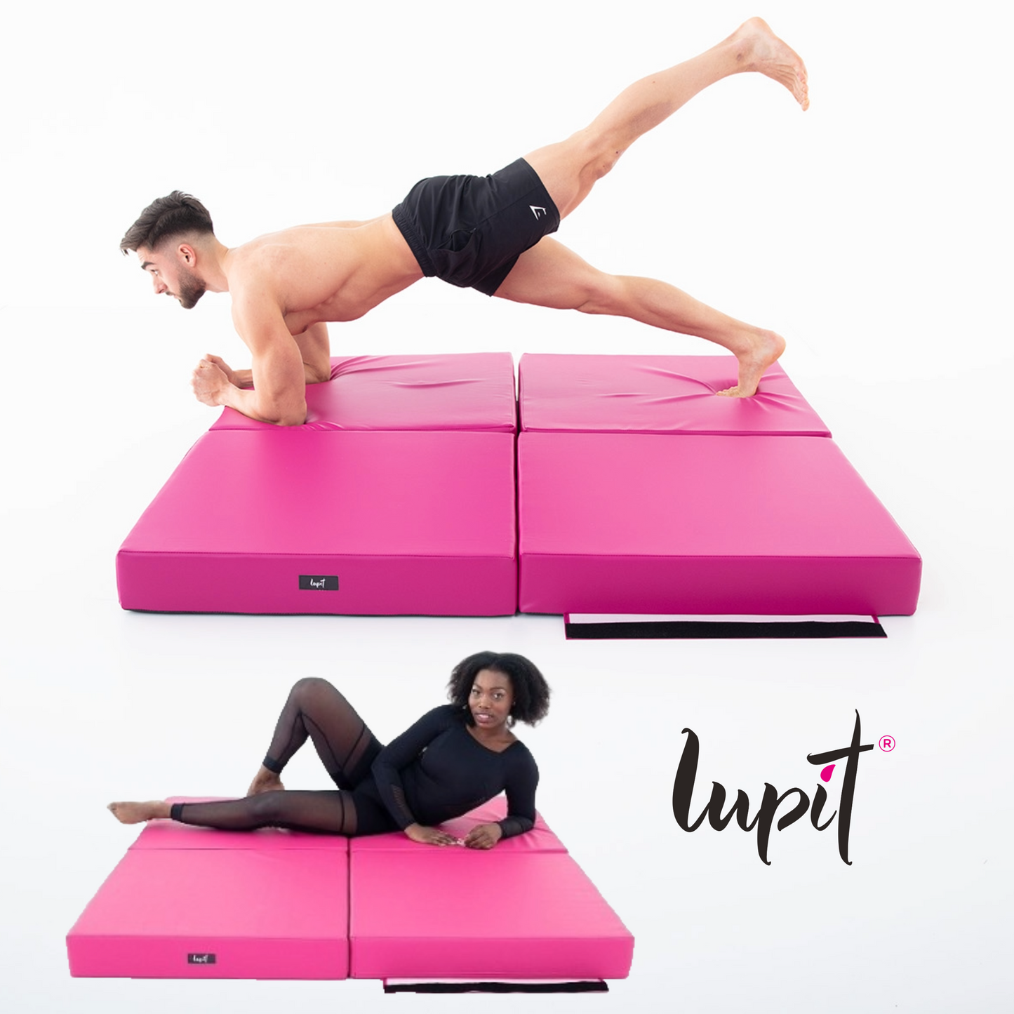 Lupit Crash Mat Square Multi-Use Standard Pink | 150 cm - 12 cm