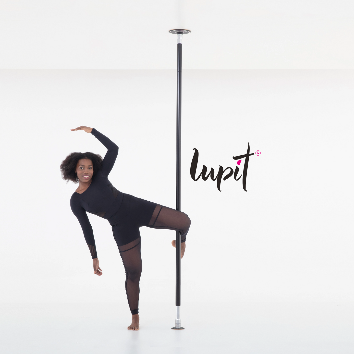 Lupit Pole Diamond G2, Quick Lock™, Powder Coated Black, 45mm