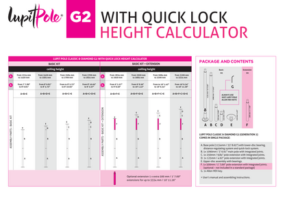 Lupit Pole Classic G2, Quick Lock™-set with disc