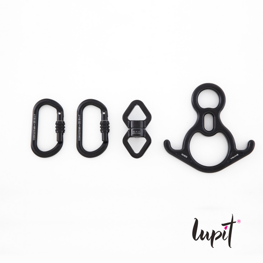 Lupit Aerial Silk | Rigging Set (2x carabiner + 1x swivel + 1x figure-8)