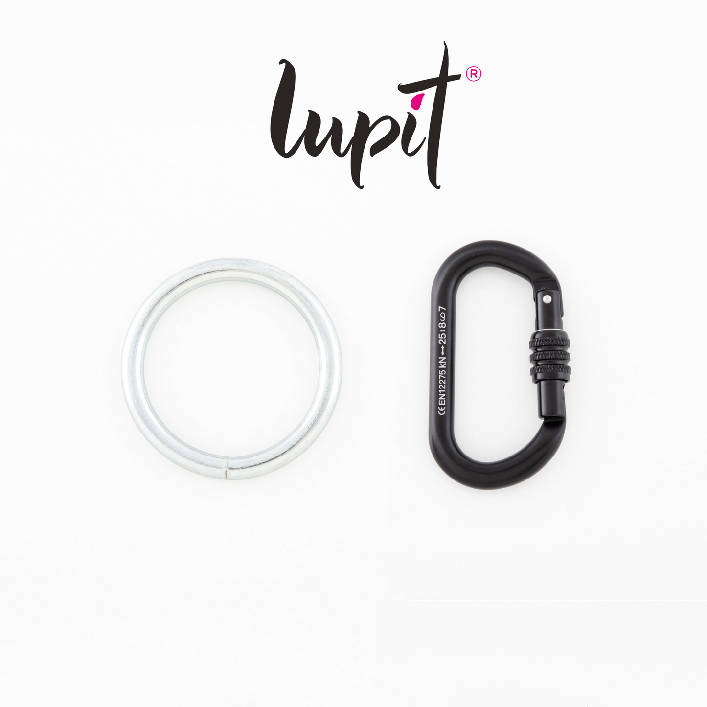 Lupit Aerial Silk Rigging Set (1x carabiner + 1x O ring)