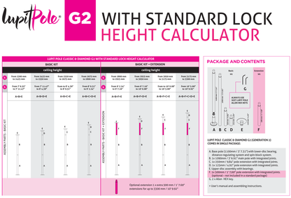 Lupit Pole Diamond G2, Standard Lock, Chrome, 42mm