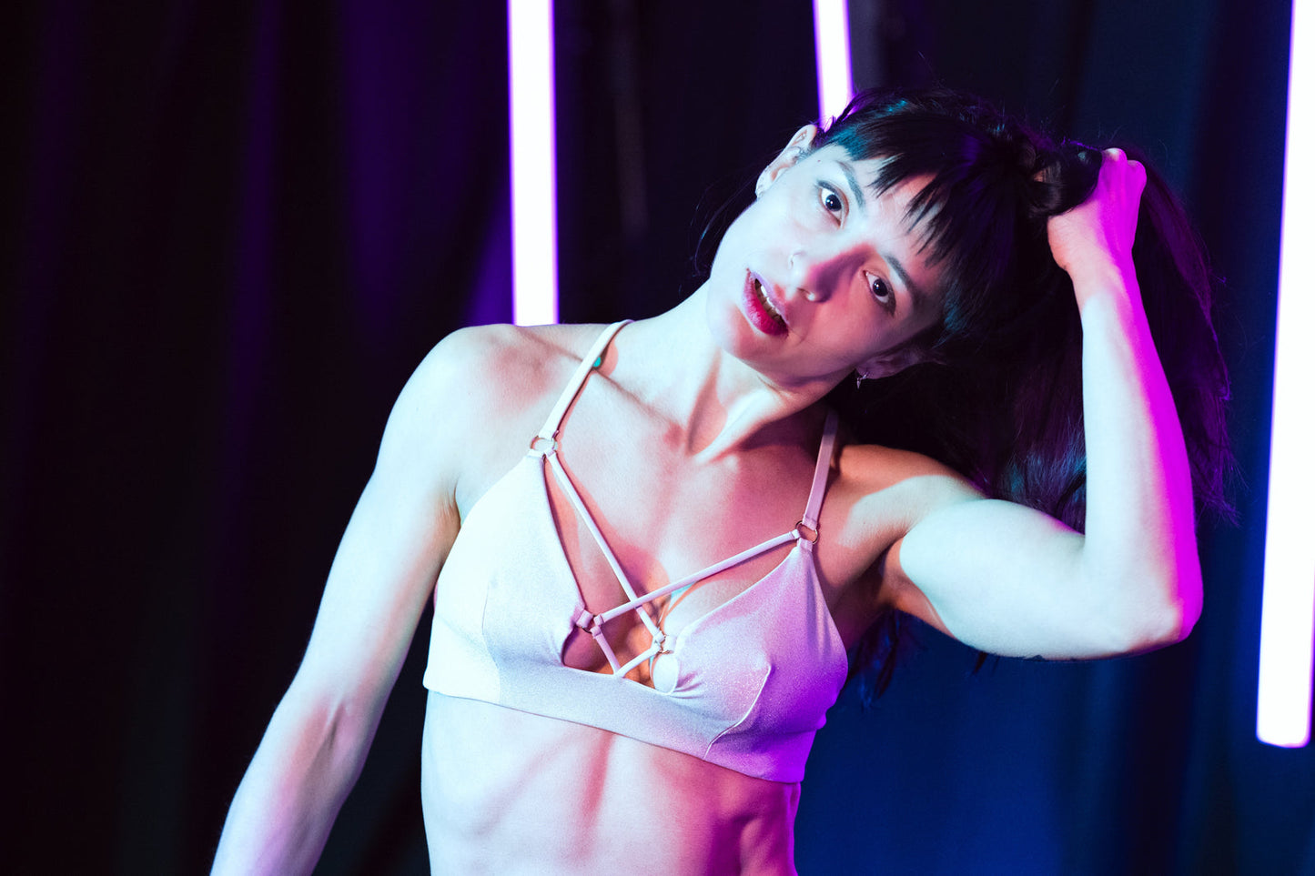 Temptress Strappy Pole Dance Top V2 - Champagne Gold