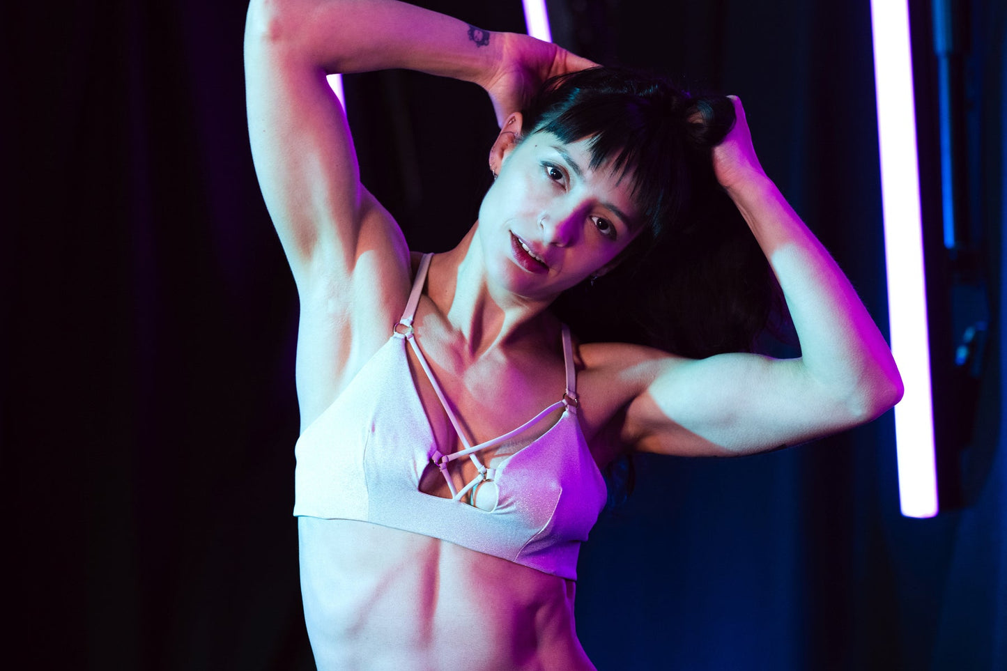 Temptress Strappy Pole Dance Top V2 - Champagne Gold