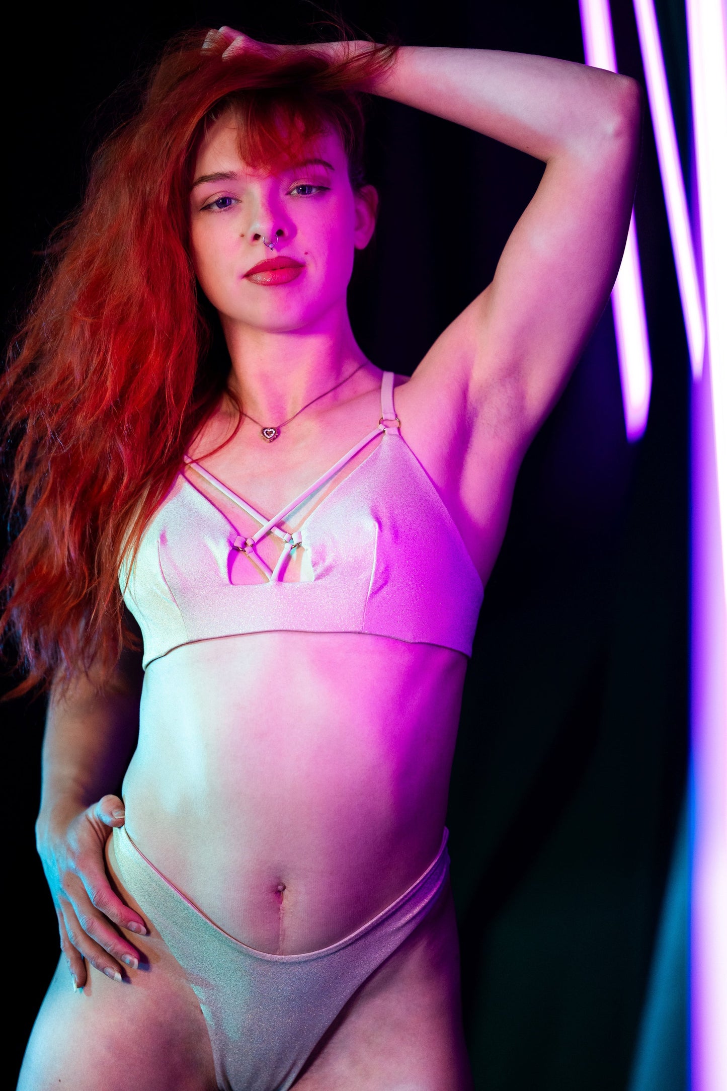 Temptress Strappy Pole Dance Top V2 - Champagne Gold