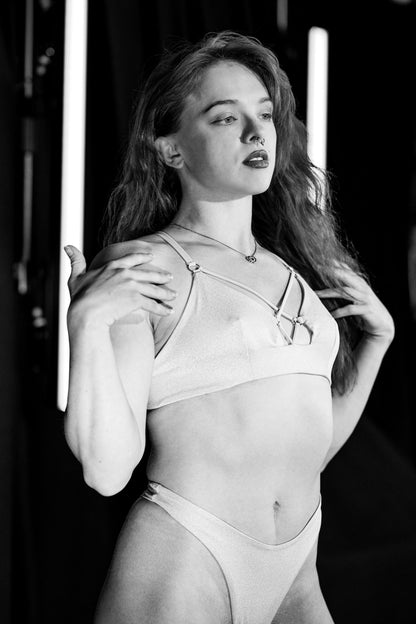 Temptress Strappy Pole Dance Top V2 - Champagne Gold