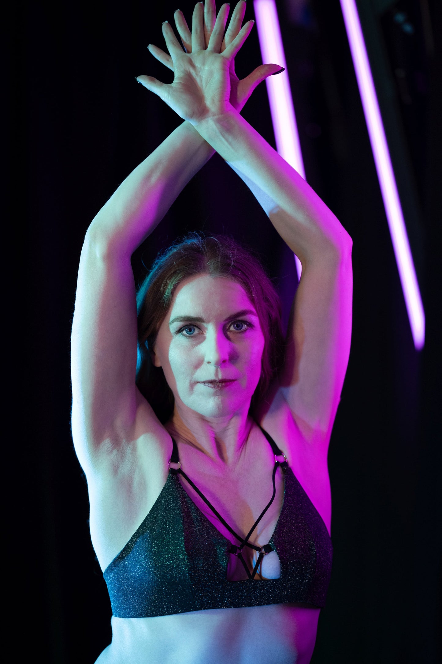 Temptress Strappy Pole Dance Top V2 - Starry Night