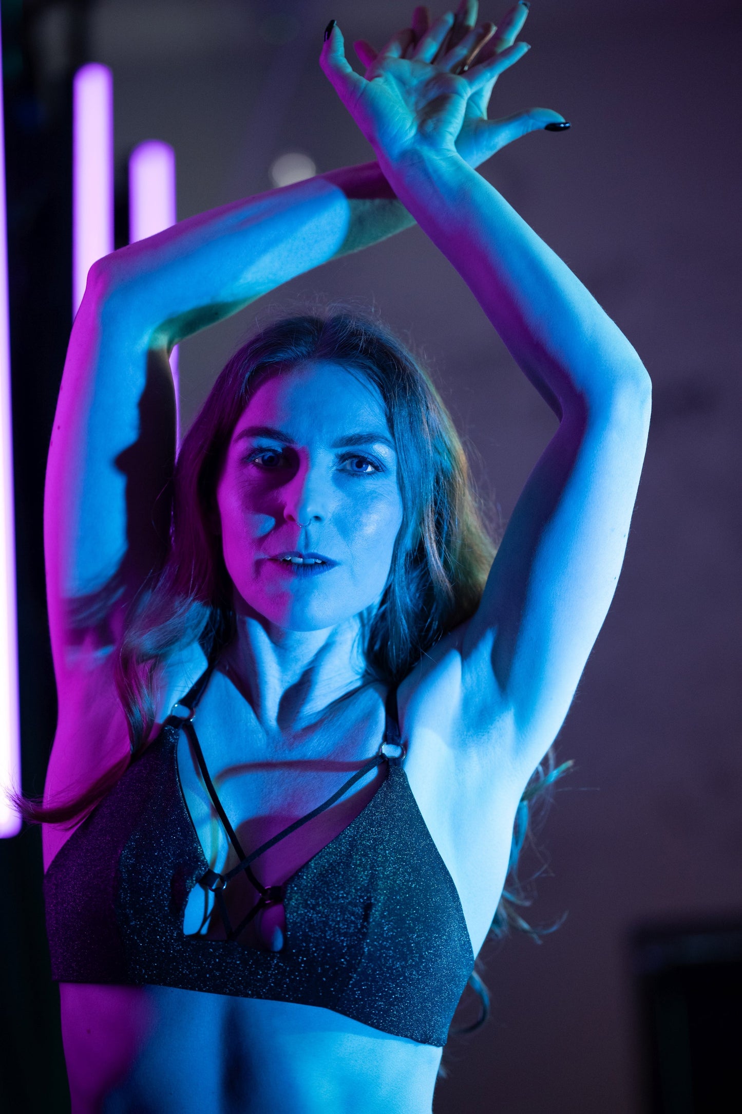 Temptress Strappy Pole Dance Top V2 - Starry Night