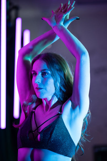 Temptress Strappy Pole Dance Top V2 - Starry Night