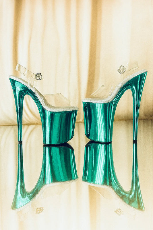 Pole Mom Design SKINS Teal Chrome | For 9" Infinity Heels