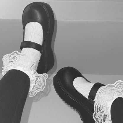 DemoniaCult Nylon Heart Ruffle Sokjes | DH 15