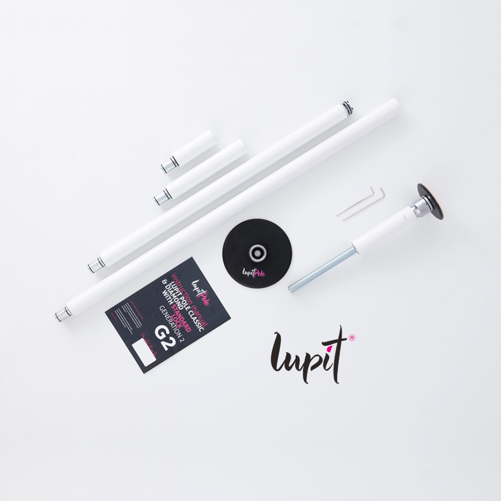 Lupit Pole Classic G2, Standard Lock, Powder Coated White, 45mm