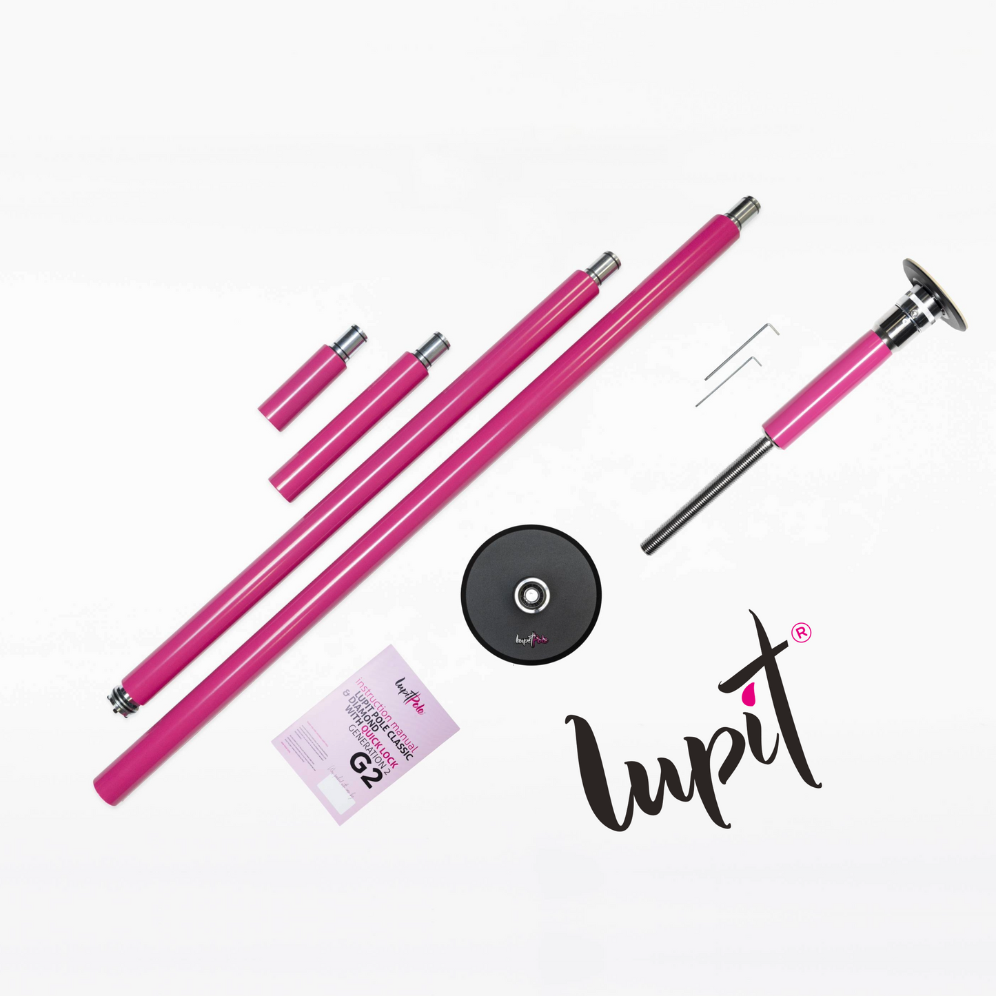 Lupit Pole Classic G2, Quick Lock™, Powder Coated Pink, 45mm